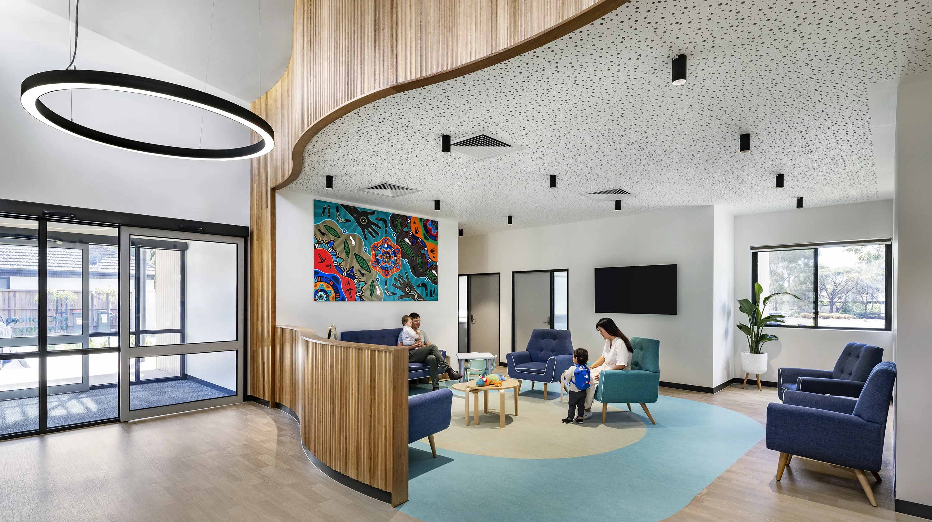 Early Parenting Centre Wyndham reception and waiting area with comfortable seating, a children's play space, and welcoming community facilities.